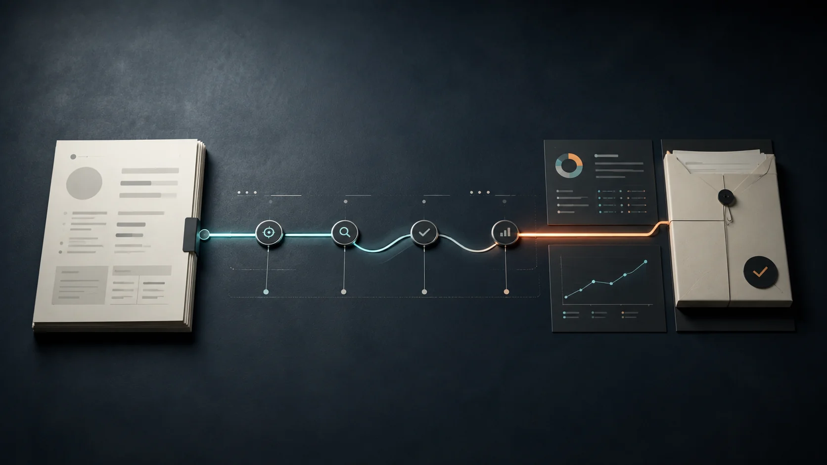 Controlled role execution from search brief through lane to decision-ready package