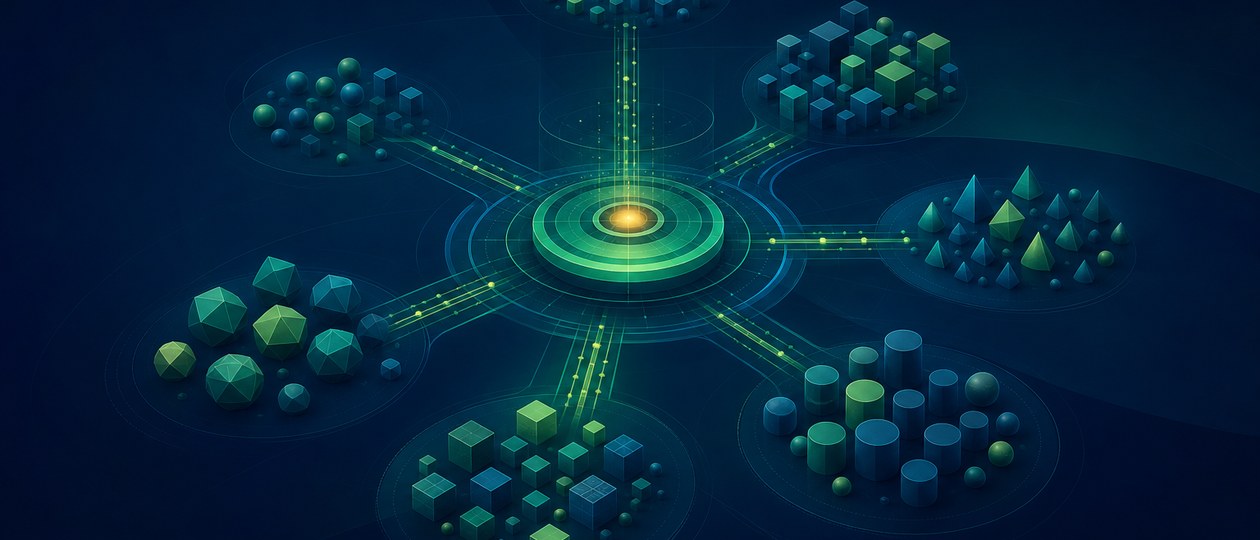 Abstract clear geometric layers as a strategic map