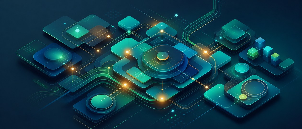 Abstract connected forms building a shared operating system