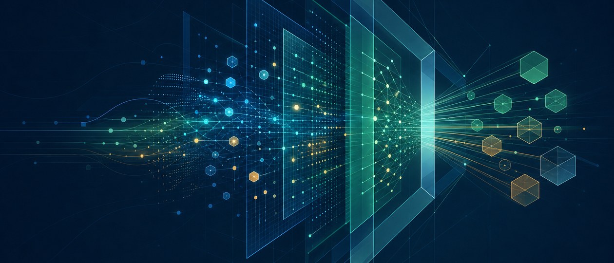 Abstract signal network made of fine technical nodes