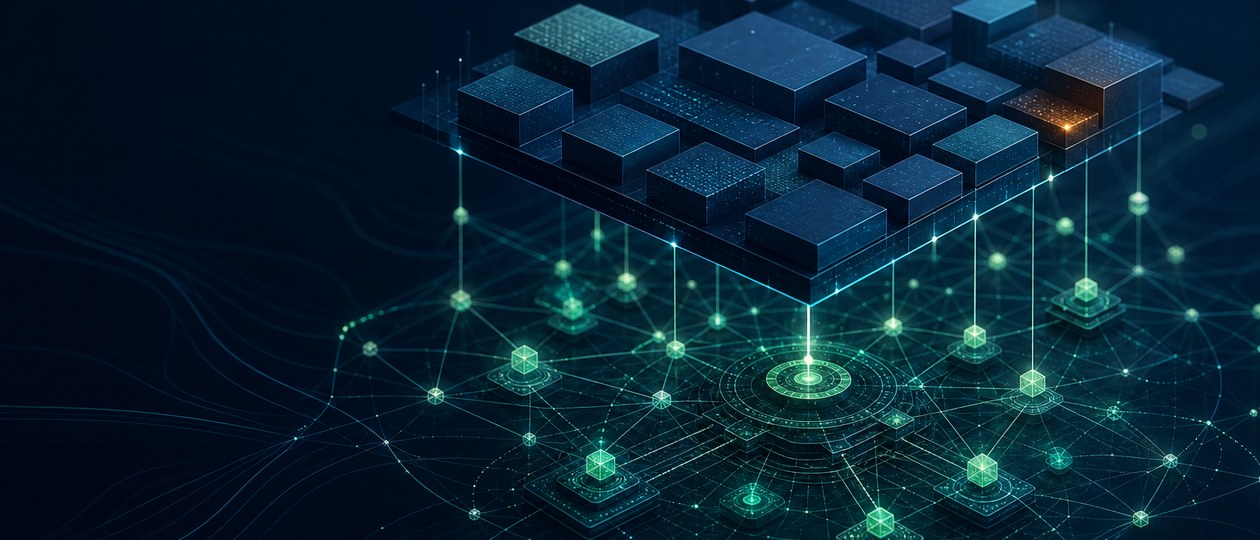 Abstract signal network made of fine technical nodes